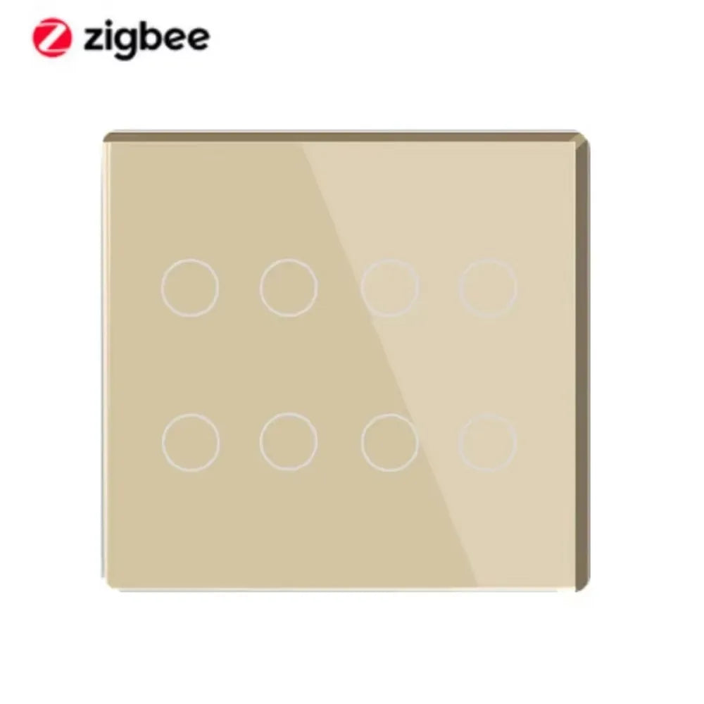 Melery 4x4 Brazil Zigbee Light Switch Touch Sensor Panel Tuya Smart Life Neutral Wire 4/6/8 Gang Remote by Alexa Dot Google Home