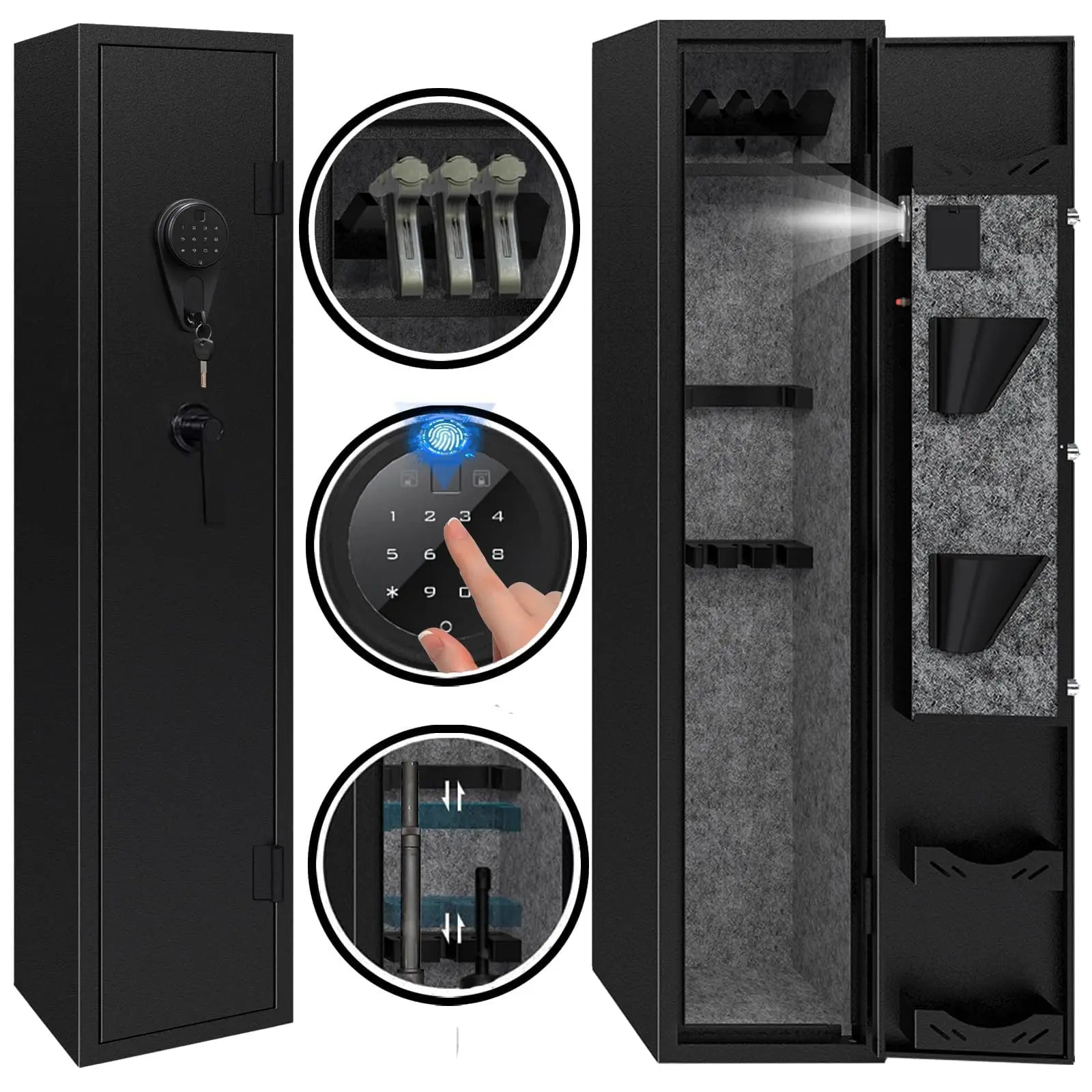 KAER 4-5 Gun Safes,Gun Safe for Rifles and Pistols,Shotgun Rifle Safe,Gun Safes for Rifle and Shotguns,Long Gun Cabinets with Fi
