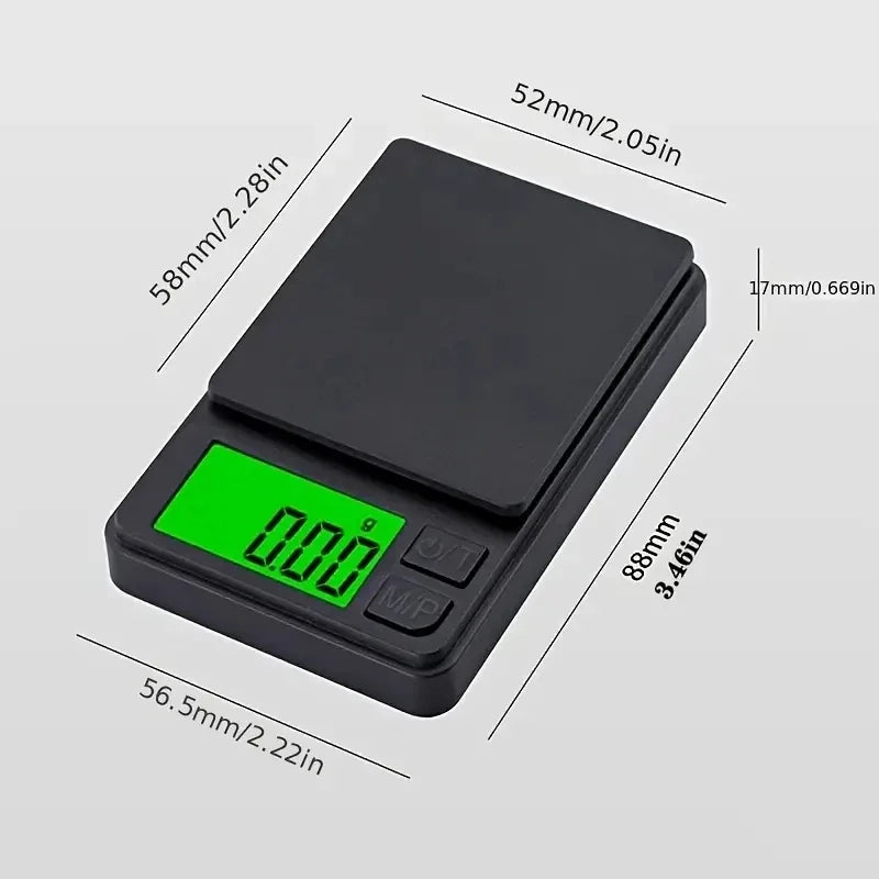 Mini high-precision LCD digital pocket scale 1kg/0.1g 500g/0.01g jewelry scale food scale kitchen mini gram scale with backlight