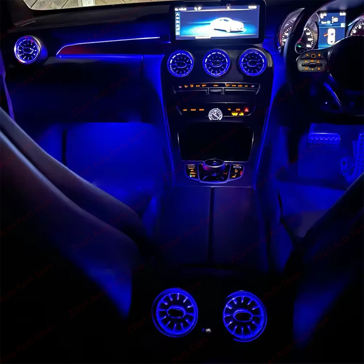 64 Colors Led For Mercedes-Benz C GLC W205 X253 Coupe For AMG C43 C63 MB Led Door Dashboard Lamp Air Vent Nozzle Ambient Light