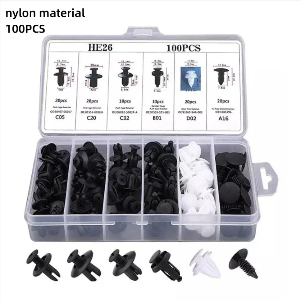 Auto Fastener Clip Mixed Car Body Push Retainer Pin Rivet Bumper Door Trim Panel Fastener Kit Car Clips Box or Bag packaging